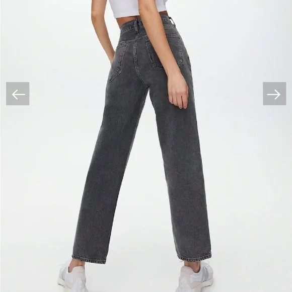 Agolde criss cross black high rise straight leg Jeans - Picture 3 of 6